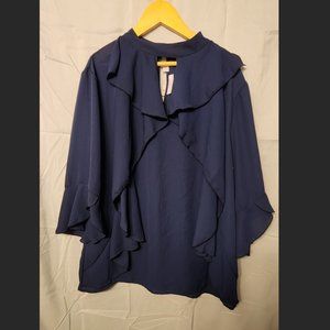 Blue Ruffle Top - Never Worn - NY&C